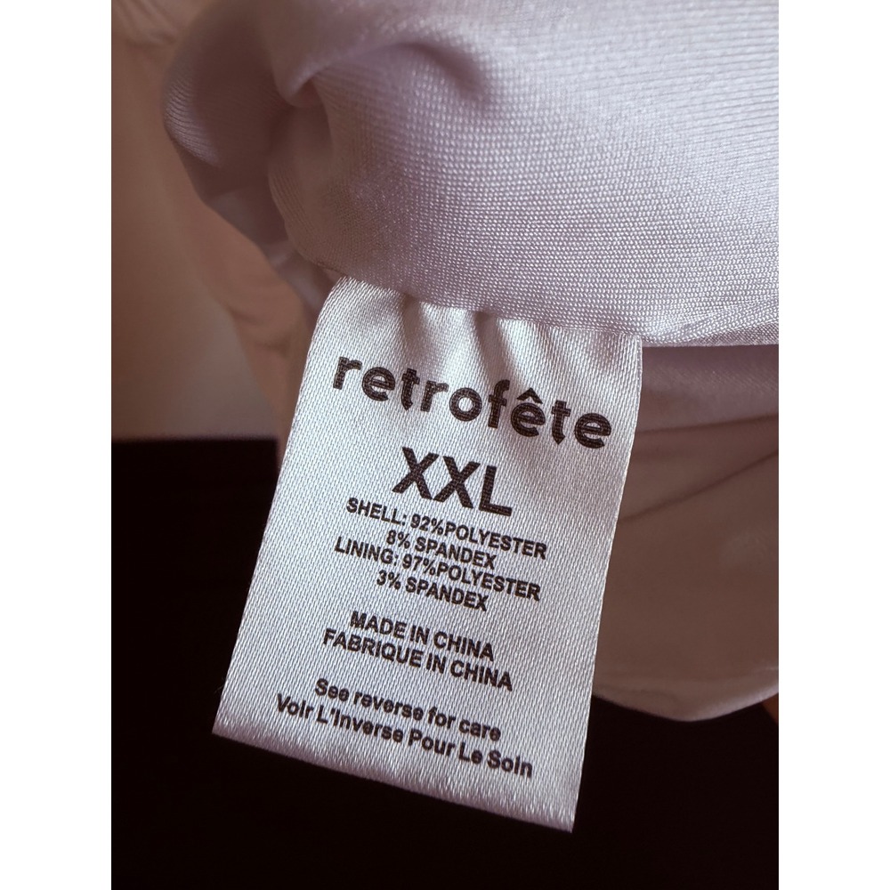 Retrofête Dress Women XXL White‎ Kai Dress Mini Ruched V-Neck Jersey NWT - Picture 9 of 10